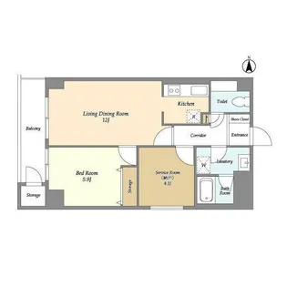 カルチェ恵比寿【7階】の間取り