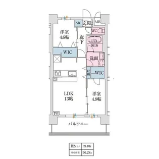 スプランディッド難波Ⅶ【4階】の間取り