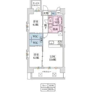 スプランディッド難波Ⅶ【4階】の間取り