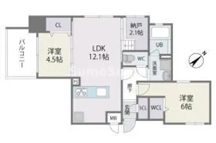 MODERN ASPIRATION平尾駅前【10階】の間取り