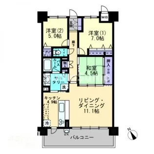 アルファステイツ春日Ⅱ【6階】の間取り