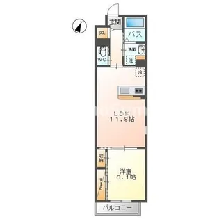 HILLS天神【3階】の間取り