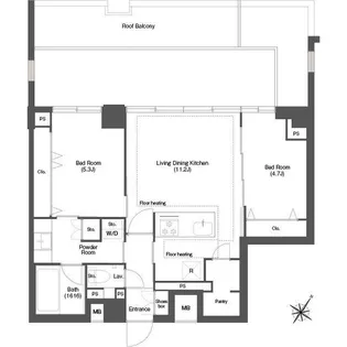 ディームス目黒行人坂【5階】の間取り