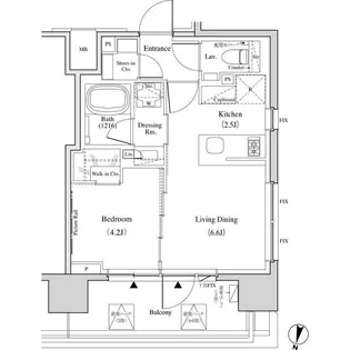 ザ・パークハビオ代々木【2階】の間取り