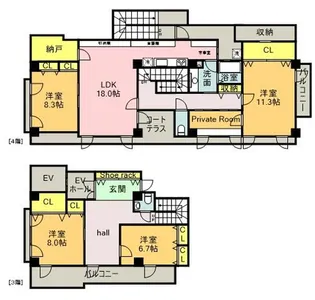 ラムール六甲山ノ手 の間取り