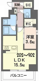 アミコート瓦屋町【3階】の間取り
