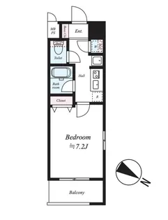 ピュアドームエクサイト博多【7階】の間取り