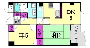 ヒルズ上甲子園【1階】の間取り