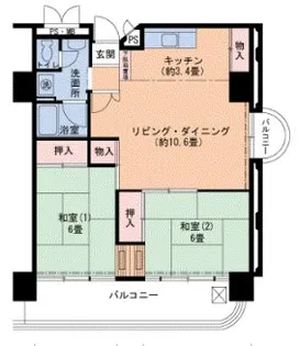 UR武庫川 12号棟【4階】の間取り