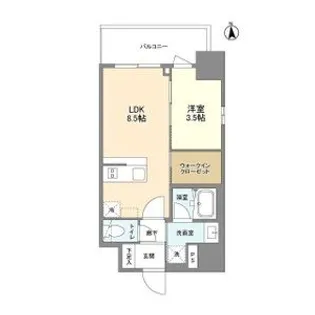 リヴェント難波ウエスト【13階】の間取り