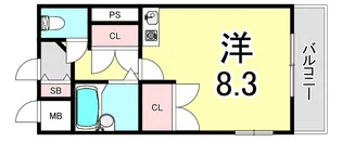 ヴィユ江上【2階】の間取り
