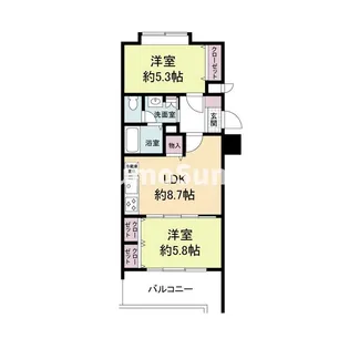 グランパーク天神【13階】の間取り