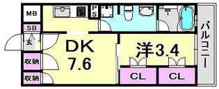 ジープラス【7階】の間取り