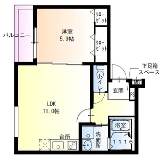 フジパレス立花水堂町【1階】の間取り