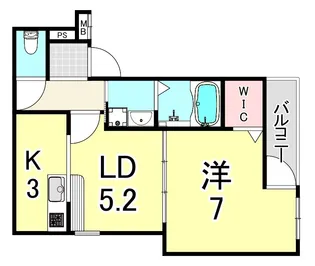 フジパレス尼崎立花Ⅱ番館【2階】の間取り