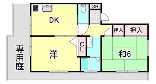 ヒルサイド御影【1階】の間取り