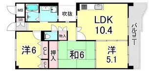 KDXレジデンス夙川ヒルズ3番館【3階】の間取り
