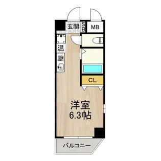 エルミタージュ難波南V【2階】の間取り