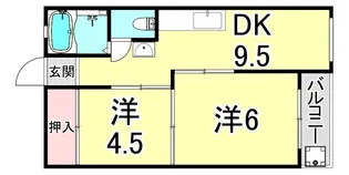 甲子園第5コーポラス【3階】の間取り