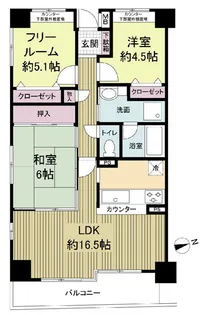 パークヒルズゼンボー大手前【7階】の間取り