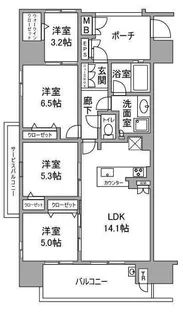 プレミスト西本町【6階】の間取り