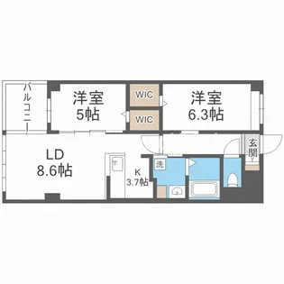 APエルテージ地行【5階】の間取り