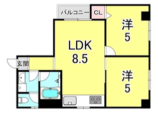 サンハイツ弐番館【4階】の間取り