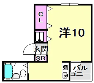 フェリース甲東園【3階】の間取り