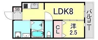 AILE甲東園【1階】の間取り