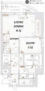 ウインステージ大博通り【8階】の間取り