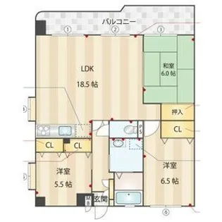 クレバー室見【3階】の間取り