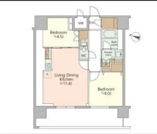 ジオエント西宮北口【14階】の間取り