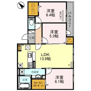 セルクル ブラン【3階】の間取り