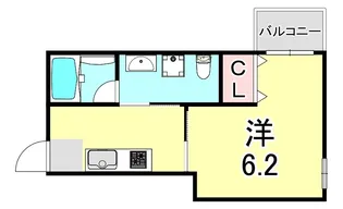 フロンフィール大道通【4階】の間取り