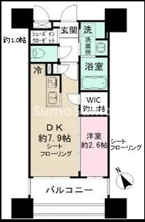 パークアクシス福岡県庁前【8階】の間取り