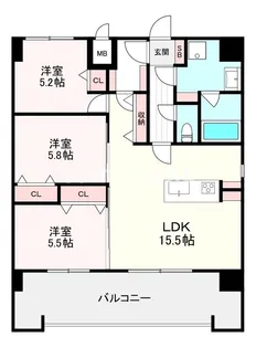 サンショウ レジデンス西新【5階】の間取り