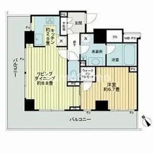 グランアルト天神タワー【3階】の間取り