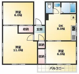 キャッスル自由が丘【1階】の間取り