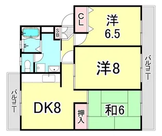 アビタシオン仁川【2階】の間取り