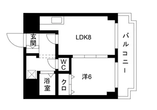 エクシード浜口「九条」【6階】の間取り