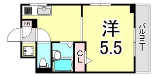 ポコアポコ甲子園口メゾン【2階】の間取り
