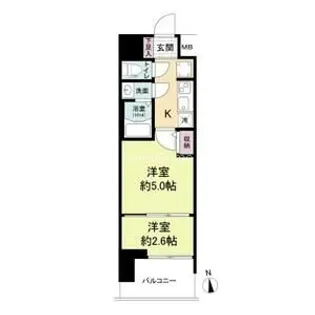 セレニテ難波グランデノール【4階】の間取り