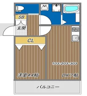 WING湊川公園【1階】の間取り