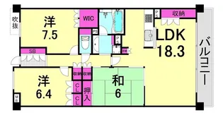アーバンドルフ甲子園口【2階】の間取り