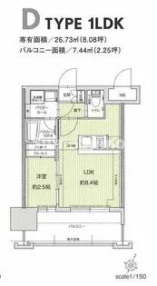ドゥーエ赤坂【13階】の間取り