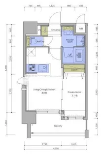 ネストピア東比恵駅前Ⅲ【2階】の間取り