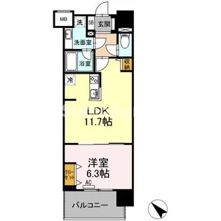 ウィスタリア レジデンス 博多【8階】の間取り