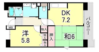 URパークタウン西武庫 2号棟【8階】の間取り