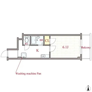 ドエル南堀江Ⅰ番館【4階】の間取り