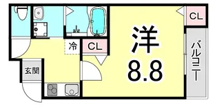 フジパレス西宮戎II番館【1階】の間取り